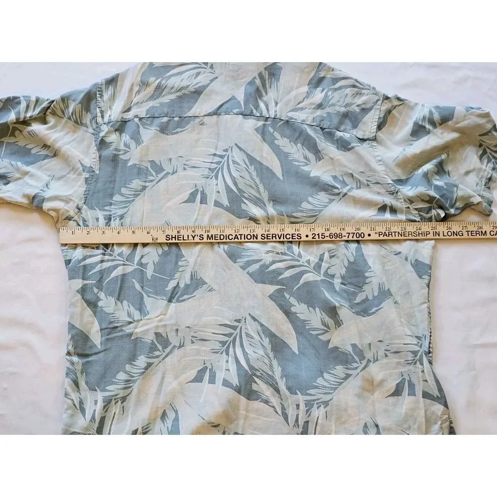 Pendleton‎ Shirt Mens Large Teal 100% Silk Loop Collar Camp Hawaiian Floral